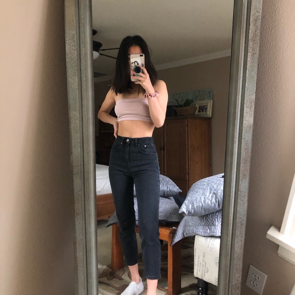 asos black mom jeans never worn before!